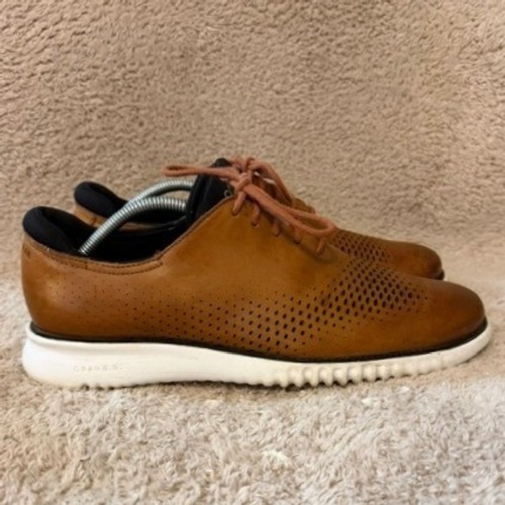 Cole Haan ZeroGrand Shoes Mens Size 10M Brown Grand.OS Oxford Perforated C27879